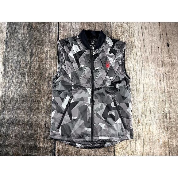 NWOT Spyder Ouzo Insulator ThermaWEB Vest Gray White Camo Print Small Winter - Picture 1 of 10
